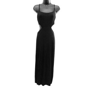 good american 90s tank dress Good American 90s Tank Midi Dress Black BodyCon Womens Size 2